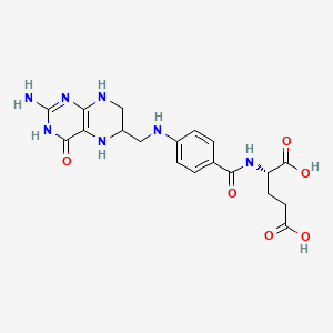 Chemical structure of (6S)-5,6,7,8-tetrahydrofolic acid