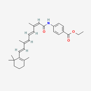 Chemical structure of 13-cis-N-[4-(Ethoxycarbonyl)phenyl]retinamide