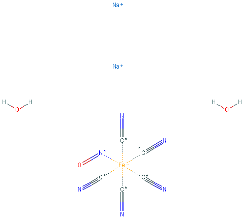Chemical structure of Sodium nitroprusside dihydrate