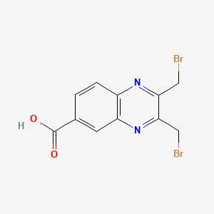 Chemical structure of 2,3-Bis(bromomethyl)quinoxaline-6-carboxylic Acid