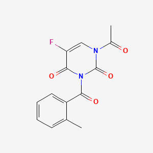 Chemical structure of 1-Acetyl-3-o-toluyl-5-fluorouracil (A-OT-Fu)