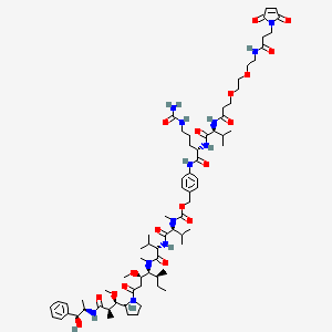 Chemical structure of MAL-di-EG-Val-Cit-PAB-MMAE