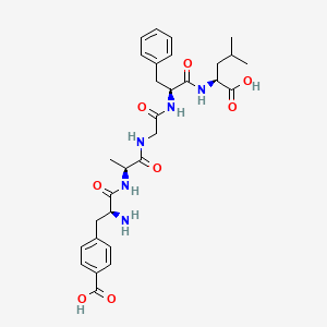 Chemical structure of N-terminally acetylated Leu-enkephalin (Ac-L-Tyr-Gly-Gly-L-Phe-D-Leu-COOH)