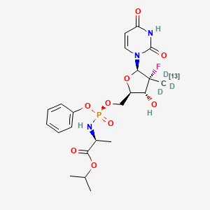 Chemical structure of Sofosbuvir 13CD3 (PSI-7977 13CD3)