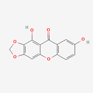 Chemical structure of 1,7-Dihydroxy-2,3-methylenedioxyxanthone