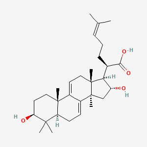 Chemical structure of 16α-Hydroxydehydrotrametenolic acid