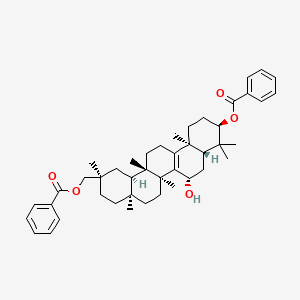 Chemical structure of 3,29-Dibenzoyl rarounitriol