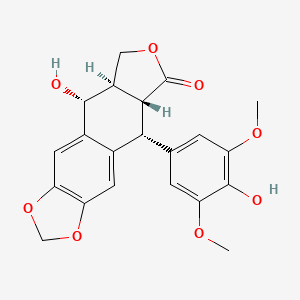 Chemical structure of 4'-Demethylpodophyllotoxin