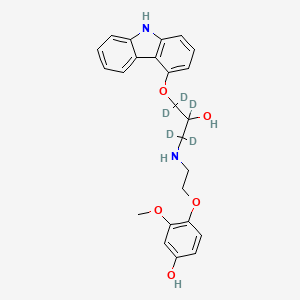 Chemical structure of 4-Hydroxyphenyl Carvedilol D5