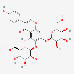 Chemical structure of 5,6,7,40-Tetrahydroxyisoflavone-6,7-di-o-b-D-glucopyranoside
