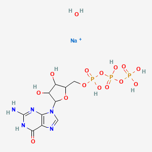 Chemical structure of 5'-GTP trisodium salt hydrate