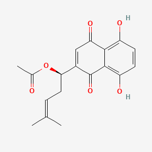 Chemical structure of Acetylshikonin