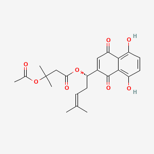 Chemical structure of Beta-Acetoxyisovalerylshikonin