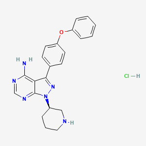 Chemical structure of Btk inhibitor 1 R enantiomer hydrochloride