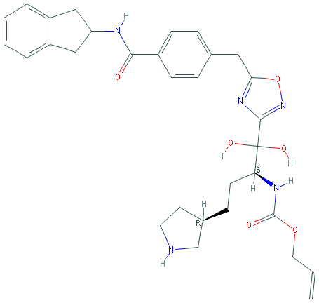 Chemical structure of C3a (70-77) TFA
