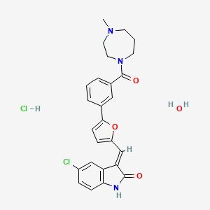Chemical structure of CX-6258 hydrochloride hydrate