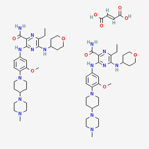 Chemical structure of Gilteritinib hemifumarate