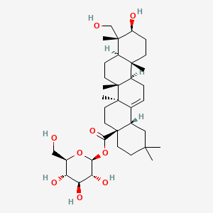 Chemical structure of Hederagenin 28-O-beta-D-glucopyranosyl ester