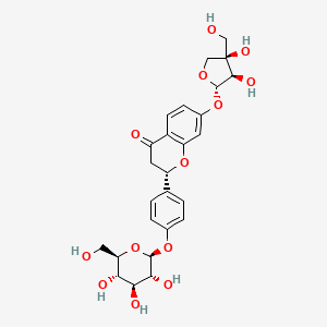 Chemical structure of Liguiritigenin-7-O-D-apiosyl-4'-O-D-glucoside