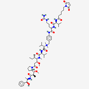 Chemical structure of MC-Val-Cit-PAB-Auristatin E