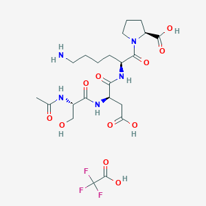 Chemical structure of N-Acetyl-Ser-Asp-Lys-Pro TFA