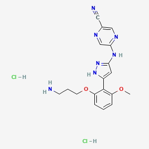 Chemical structure of Prexasertib dihydrochloride