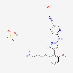 Chemical structure of Prexasertib Mesylate Hydrate