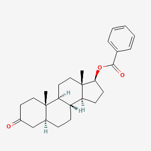 Chemical structure of Stanolone benzoate