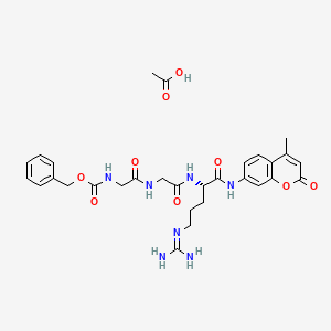 Chemical structure of Z-Gly-Gly-Arg-AMC acetate