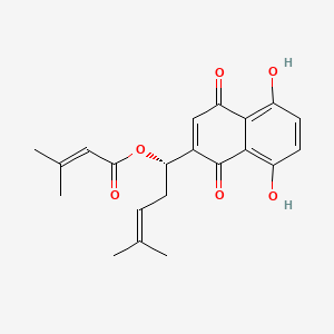 Chemical structure of β,β-Dimethylacrylalkannin