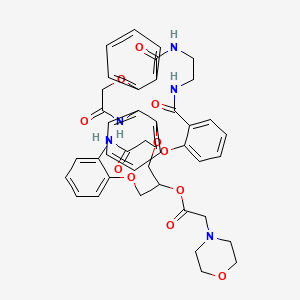 Chemical structure of Cbz-Phe-(Alloc)Lys-PAB-PNP