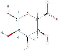 Chemical structure of D-Galacturonic acid (hydrate)