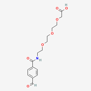 Chemical structure of Ald-Ph-amido-PEG3-C-COOH
