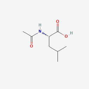 Chemical structure of acetyl-DL-leucine