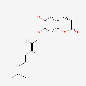 Chemical structure of 7-O-Geranylscopoletin