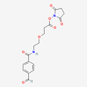 Chemical structure of Ald-Ph-amido-PEG1-C2-NHS ester