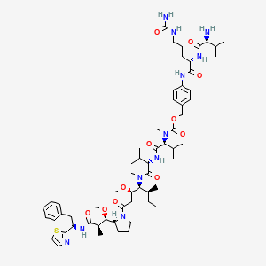 Chemical structure of Vat-Cit-PAB-Monomethyl Dolastatin 10