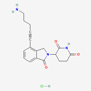 Chemical structure of Lenalidomide-propargyl-C2-NH2 hydrochloride