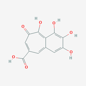 Chemical structure of Purpurogallin carboxylic acid