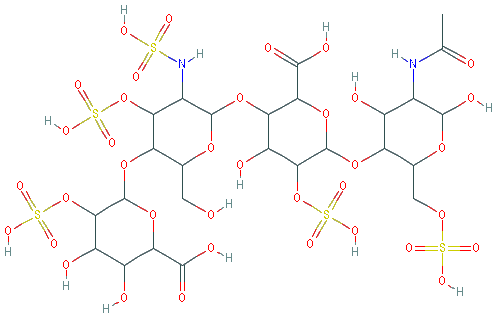 Chemical structure of Heparin sodium salt (MW 15kDa)