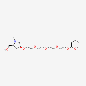 Chemical structure of THP-PEG4-Pyrrolidine(N-Me)-CH2OH