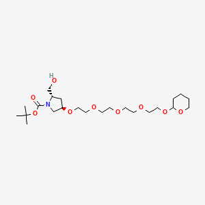 Chemical structure of THP-PEG4-Pyrrolidine(N-Boc)-CH2OH