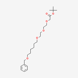 Chemical structure of Boc-C1-PEG3-C4-OBn