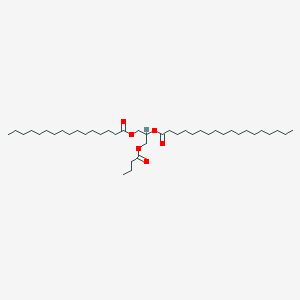 Chemical structure of 1-Palmitoyl-2-Stearoyl-3-Butyryl-rac-glycerol