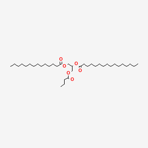 Chemical structure of 1-Myristoyl-2-Palmitoyl-3-Butyryl-rac-glycerol