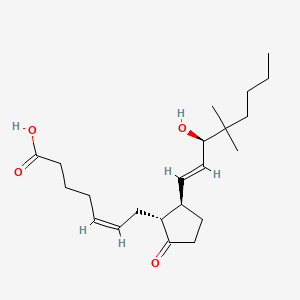 Chemical structure of 11-deoxy-16,16-dimethyl Prostaglandin E2