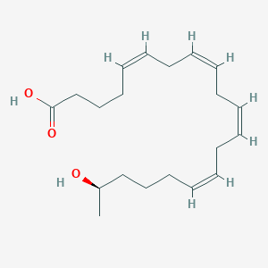 Chemical structure of 19(R)-HETE