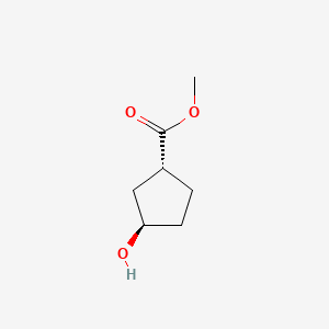 Chemical structure of Methyl trans-3-hydroxycyclopentane-1-carboxylate