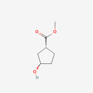 Chemical structure of Methyl cis-3-hydroxycyclopentane-1-carboxylate