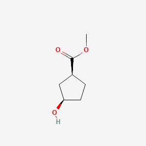 Chemical structure of Methyl (1S,3R)-3-hydroxycyclopentane-1-carboxylate